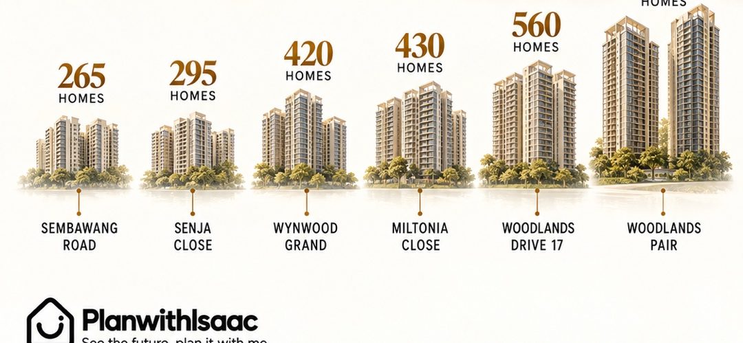Comparison of home counts from 265 homes at Sembawang Road to 980 across the Woodlands Drive 17 pair