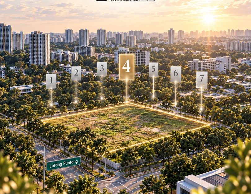 Aerial view of the Lorong Puntong land parcel in Sin Ming, District 20