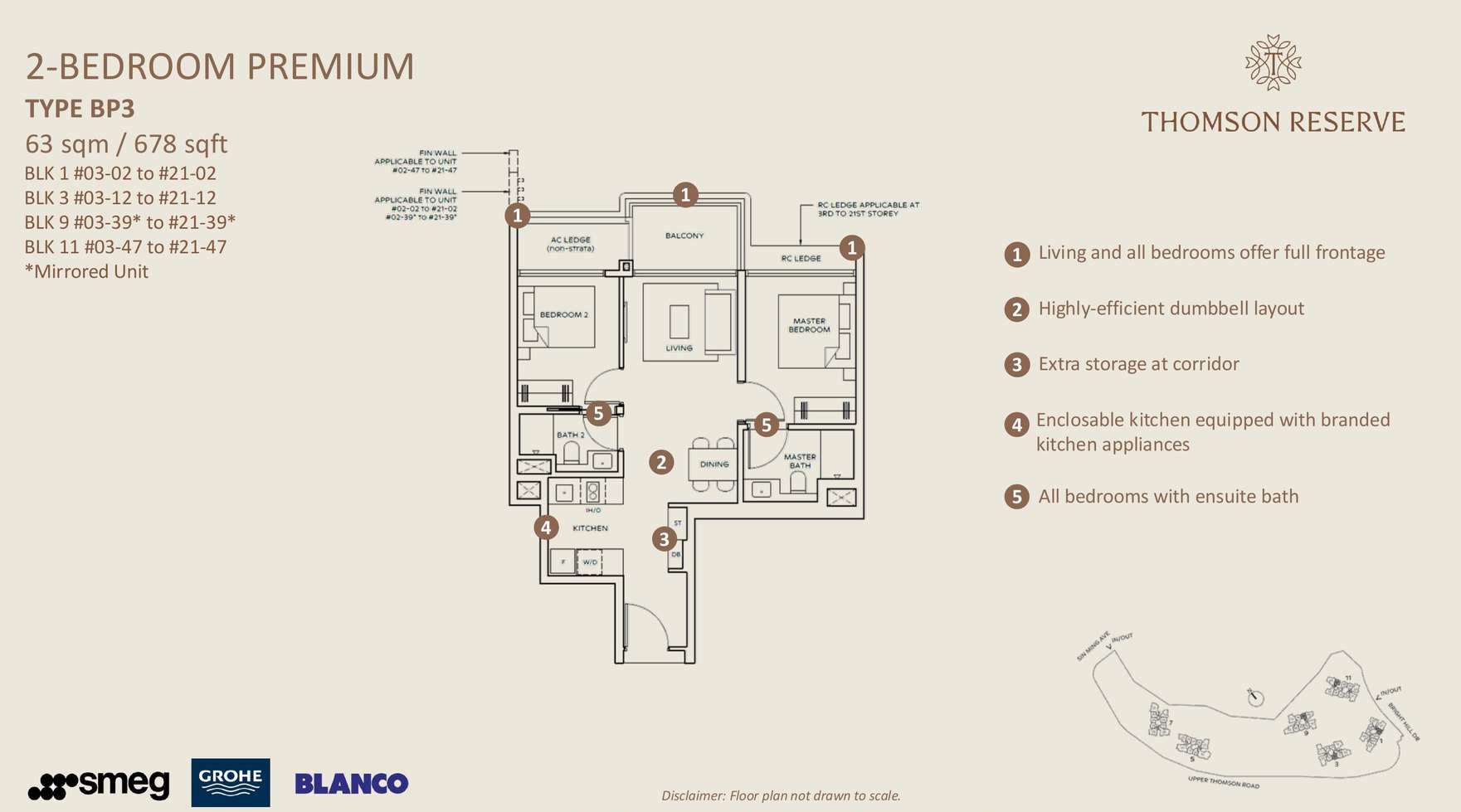 2 Bedroom Premium · Type BP3 floor plan