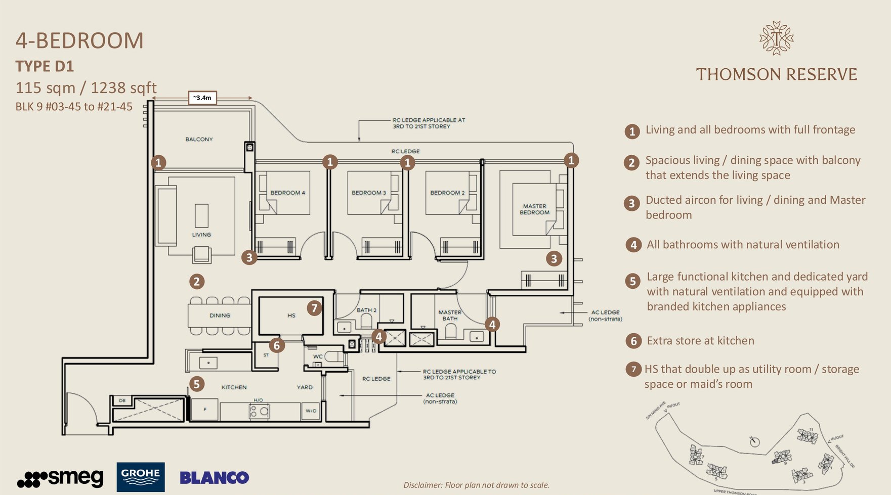4 Bedroom · Type D1 floor plan